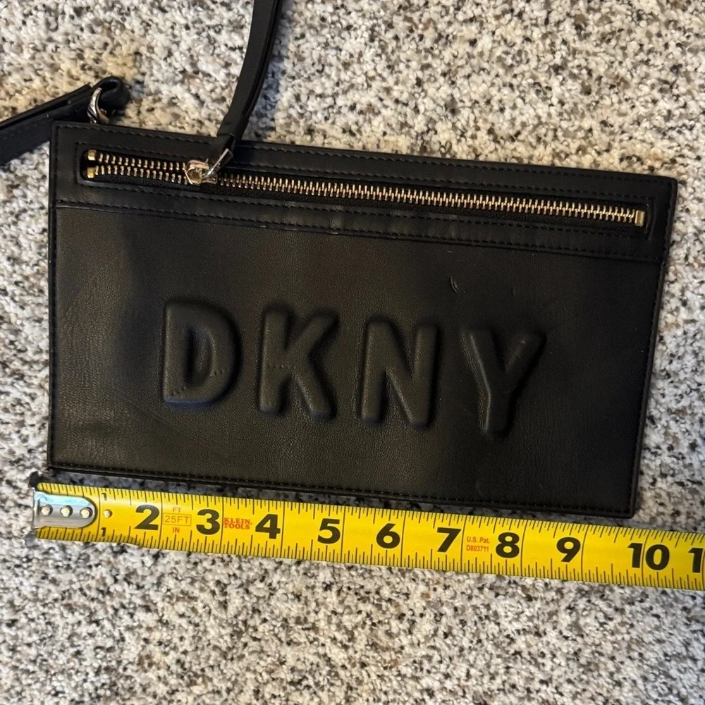 DKNY Black Clutch with Gold Accents